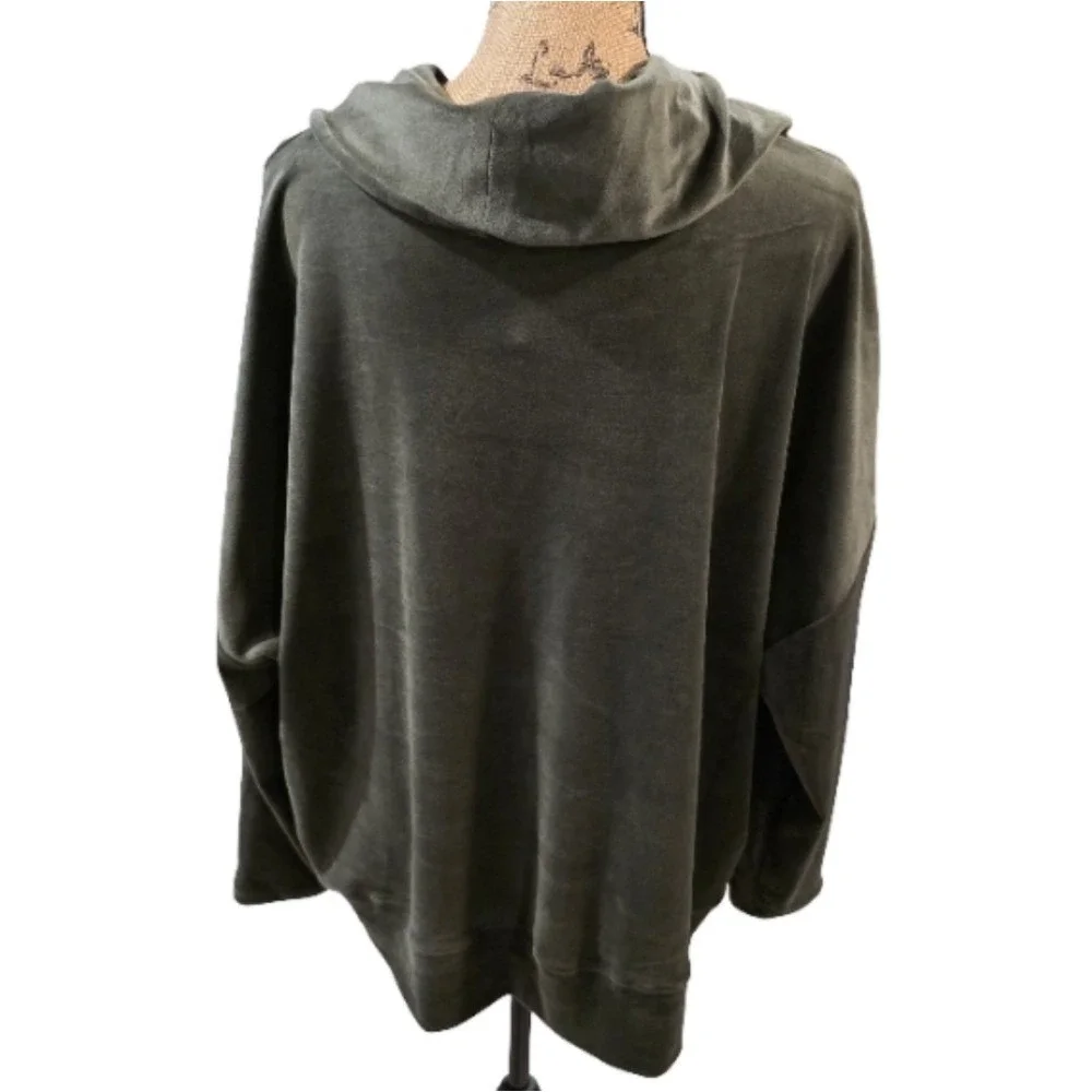 Cable & Gauge Super‎ Soft Olive Green Cowl Neck Women's Sweatshirt Plus Size 3X